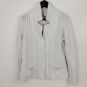 Kenar Angora Blend Cardigan White Size Large